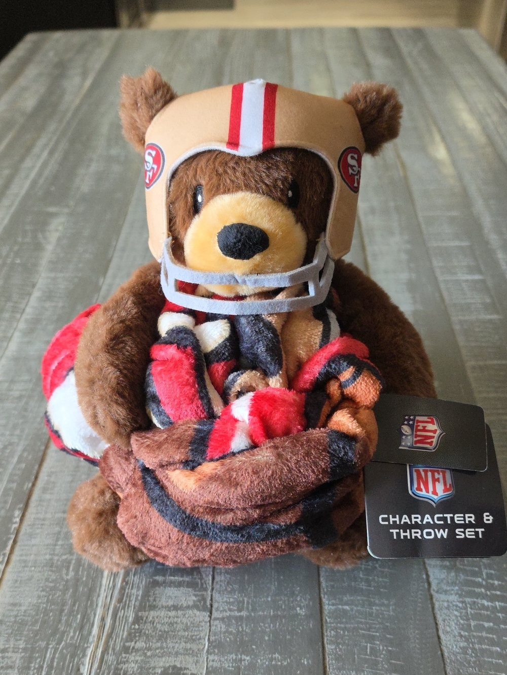 NFL San Francisco 49ers Teddy Bear Plush & Blanket Throw, Niners Football, Rare